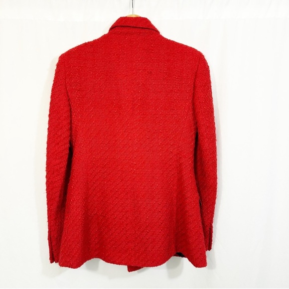 NWT ZARA Textured Double Breasted Red Tweed Blazer Jacket Blogger Favorite - Picture 8 of 15